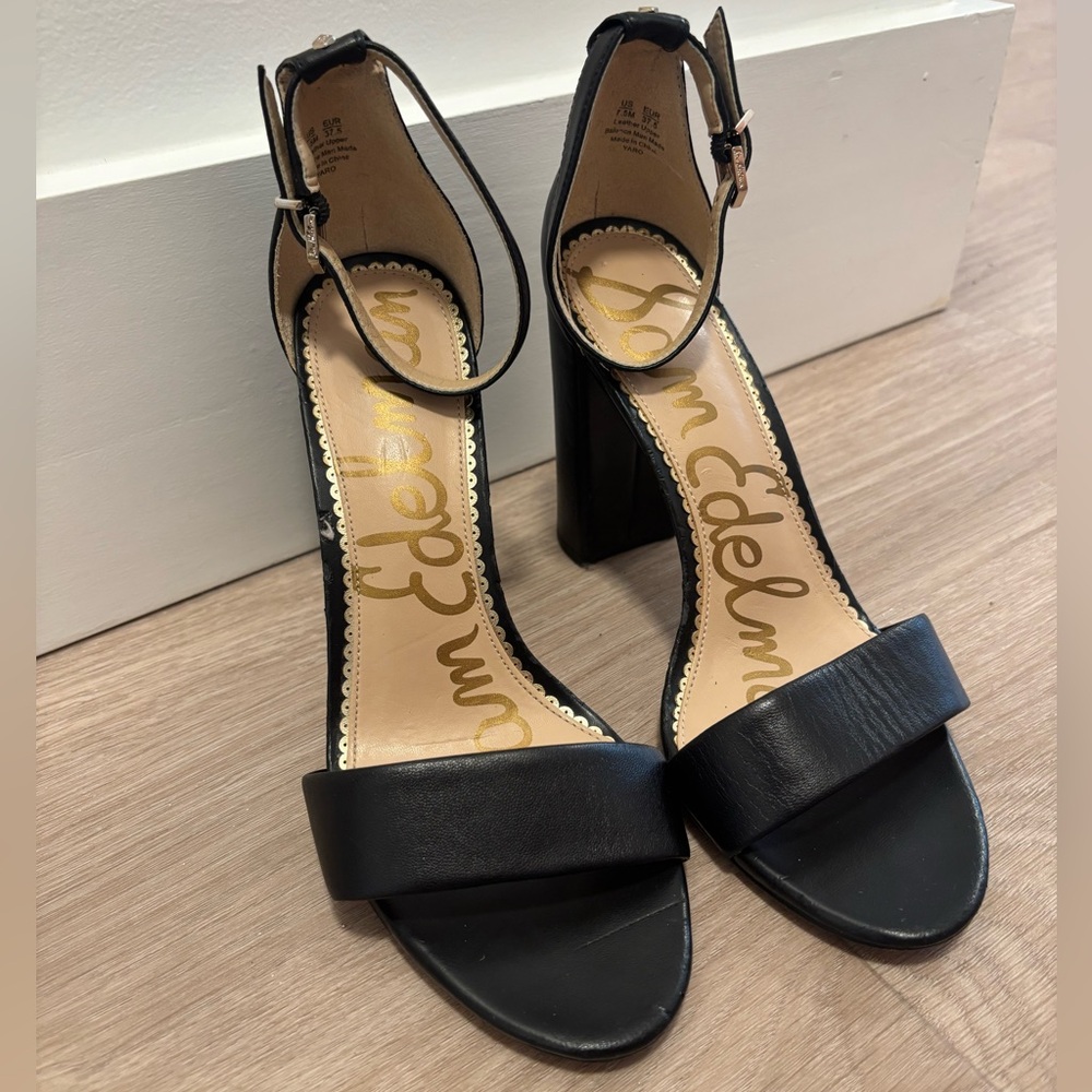 Sam Edelman Black Ankle Strap Heels